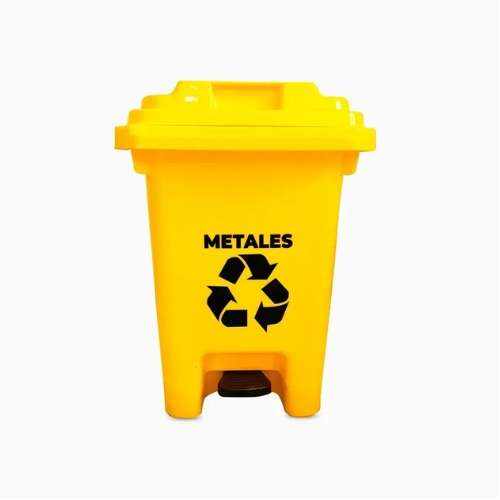 CONTENEDOR DE 50 LITROS CON 02 RUEDAS (TACHO) ǀ CON PEDAL CENTRAL